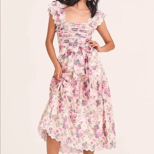 NWT Loveshackfancy Harlyn Midi Dress sz 6 in Veiled Kiss